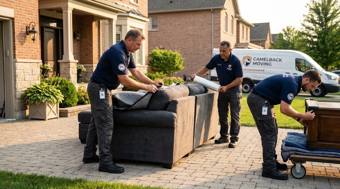 Large estate moving crew wrapping furniture in Ohkay Owingeh, NM