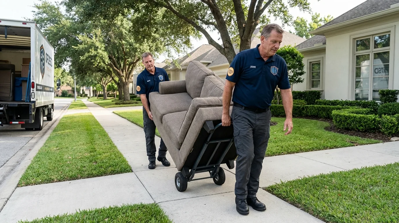 Local residential moving crew loading furniture in Ohkay Owingeh, NM