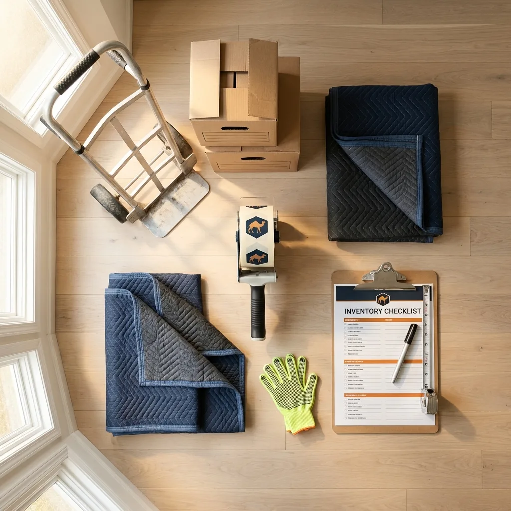 Professional moving supplies and packing materials layout for Ohkay Owingeh residential relocations